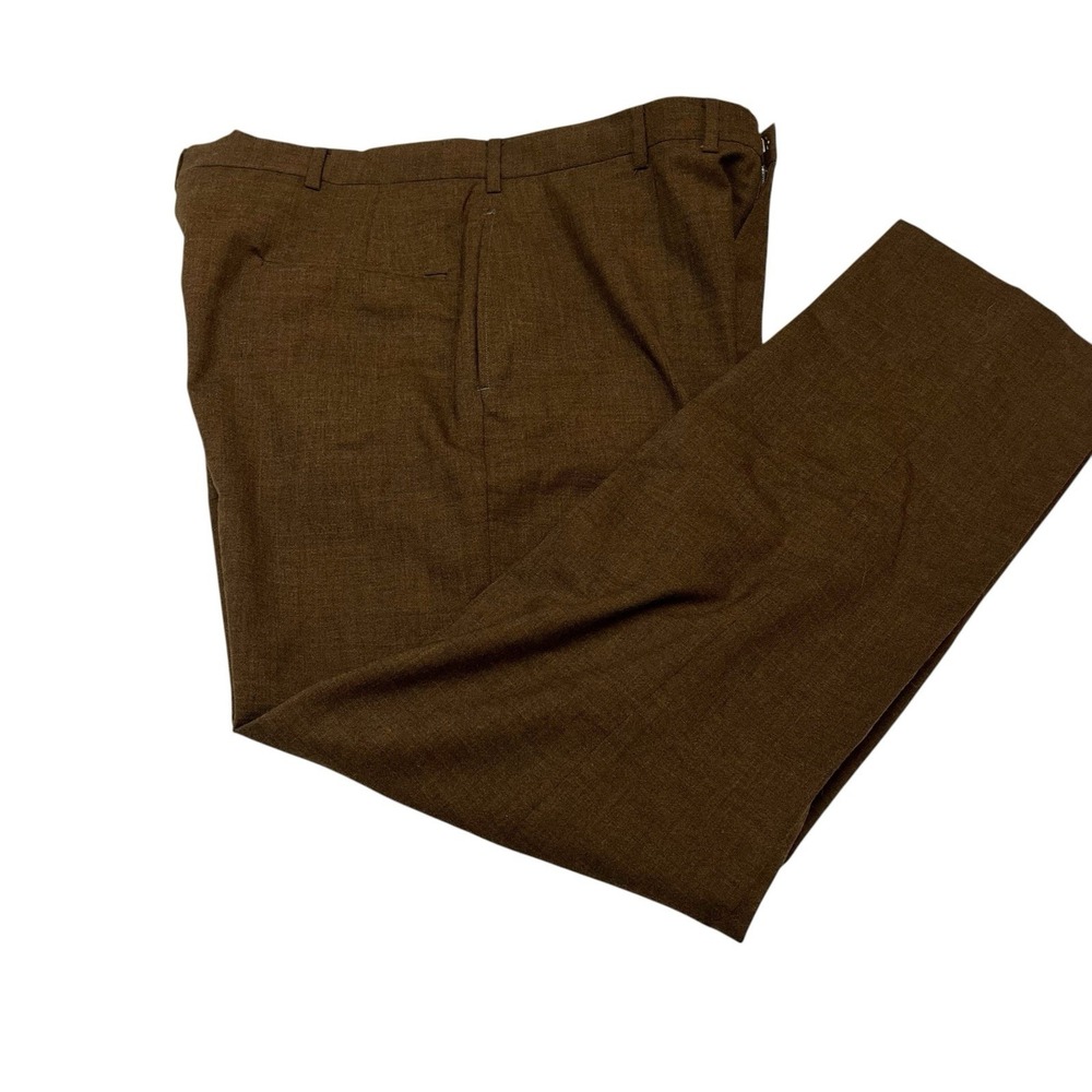 Vintage YMM Jaymar Slacks Pants Brown Wool Tweed Prestwick Mens 36 Retro 70s